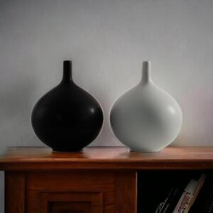 Zestaw Biały i Czarny Wazon Dekoracyjny Ceramiczny Sevilla - 24cm