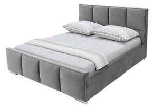 Łóżko bez pojemnika szare FABRIZZIO SQUERE 160x200 cm