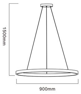 Lampa wisząca LED pierścieniowa czarna HORIK 90 cm