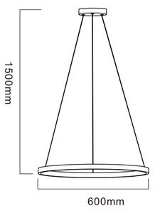 Lampa wisząca LED pierścieniowa czarna HORIK 60 cm