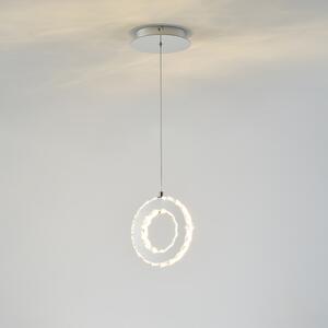 Lampa wisząca LED pierścień chrom GIRONA