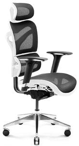 Krzesło biurowe z dzielonym oparciem Diablo V-Commander biało-czarny