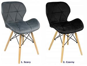 Czarne welurowe krzesło skandynawskie - Cero