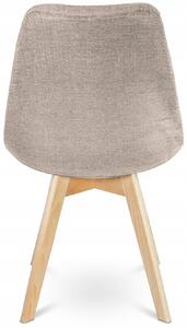 Beżowe krzesło tapicerowane w stylu skandynawskim - Umos