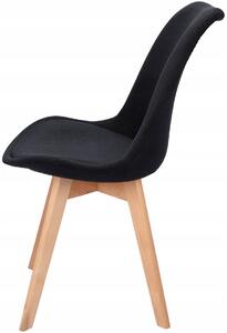 Czarne krzesło tapicerowane drewniane do stołu - Umos
