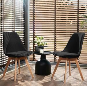 Czarne krzesło tapicerowane drewniane do stołu - Umos
