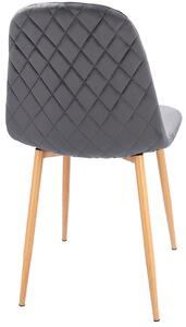 Szare krzesło tapicerowane metalowe z pikowaniem - Liam
