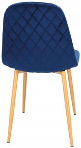 Granatowe krzesło welurowe pikowane - Liam