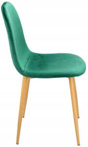 Zielone krzesło welurowe pikowane do jadalni - Liam