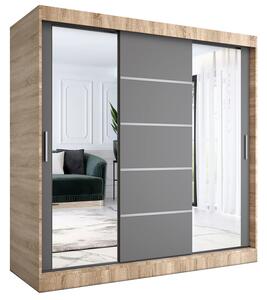 Szafa z frontami przesuwnymi 200 cm dąb sonoma + antracyt T9-K50