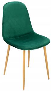 Zielone krzesło welurowe pikowane do jadalni - Liam
