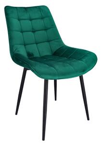 Zielone krzesło z welurową tapicerką - Amos