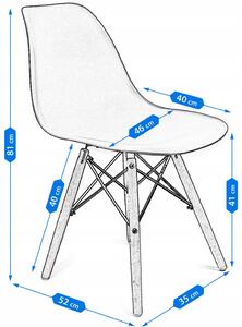 Szare krzesło do stołu w stylu skandynawskim - Huso 3X