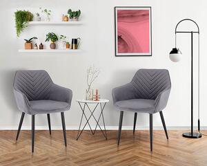 Szare krzesło fotelowe z podłokietnikami - Erfo