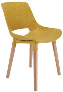 Musztardowe krzesło do kuchni nowoczesnej - Erol