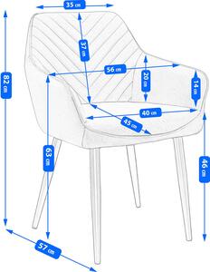 Szare krzesło fotelowe z podłokietnikami - Erfo