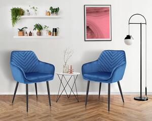 Granatowe nowoczesne krzesło z podłokietnikami - Erfo