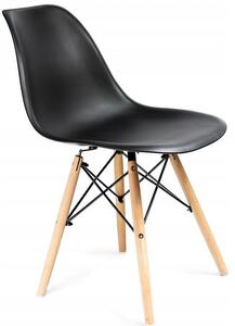 Czarne krzesło do salonu skandynawskiego - Huso 3X