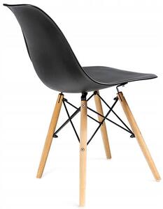 Czarne krzesło do salonu skandynawskiego - Huso 3X