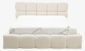 Łóżko tapicerowane boucle kremowe CELINE 140x200 cm