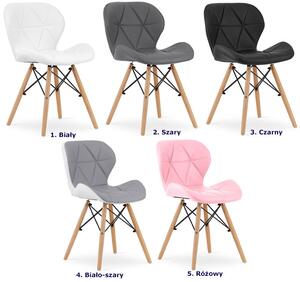 Różowe krzesło kuchenne tapicerowane ekoskórą - Zeno 3X