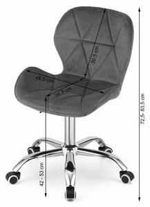 Ciemnoszare pikowane biurowe krzesło obrotowe - Renes 4X