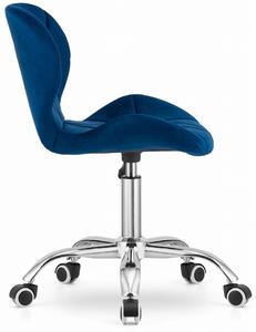 Granatowy pikowany fotel obrotowy - Renes 4X