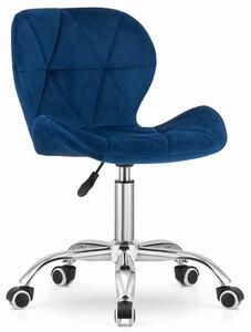 Granatowy pikowany fotel obrotowy - Renes 4X