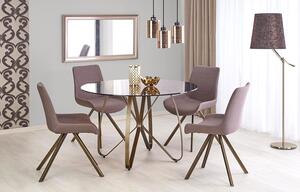 Okrągły szklany stół z 4 krzesłami - Alesio