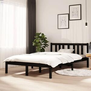 Czarne drewniane łóżko z zagłówkiem 120x200 cm - Kenet 4X