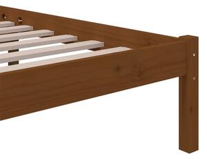 Drewniane łóżko pojedyncze miodowy brąz 90x200 cm - Kenet 3X