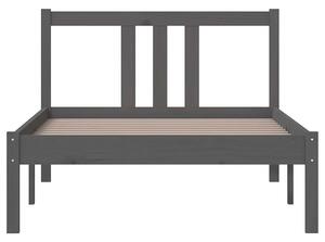 Szare sosnowe łóżko jednoosobowe 90x200 cm - Kenet 3X