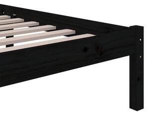 Czarne drewniane łóżko z zagłówkiem 120x200 cm - Kenet 4X