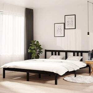Czarne drewniane łóżko z zagłówkiem 160x200 cm - Kenet 6X