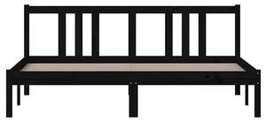 Czarne drewniane łóżko z zagłówkiem 160x200 cm - Kenet 6X