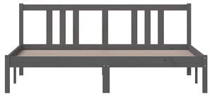 Podwójne szare łóżko z drewna 160x200 cm - Kenet 6X