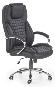 Czarny pikowany fotel obrotowy - Zelo 4X