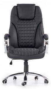 Czarny pikowany fotel obrotowy - Zelo 4X