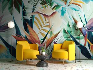 Fototapeta Kolorowy kwiatowy wzór z kwiatami, Fototapety Liście, Popularne Fototapety, u73959 - Tapeko.pl