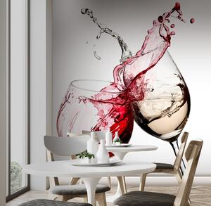 Fototapety Białe i czerwone wino w kieliszkach, Fototapety Potrawy i Napoje, u75563 : Uwalls.pl