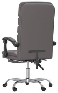 Szary fotel biurowy z funkcją masażu
