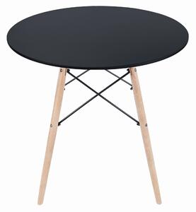 EMWOmeble Okrągły stolik w stylu skandynawskim TODI 3327 czarny 80cm
