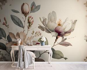 Fototapeta Elegancka magnolia kwitnie w delikatnych odcieniach, Fototapety Kwiaty, Popularne Fototapety, u93020 - Tapeko.pl