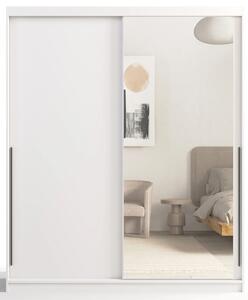 Biała duża szafa przesuwna z lustrem 180 cm P1-F07