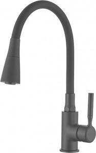 Invena Pogo Plus Czarna Bateria zlewozmywakowa Jednouchwytowa z Elastyczn Wylewk dwufunkcyjn, Kod BZ-80-P04