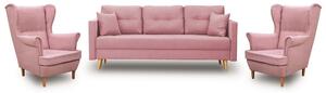 Zestaw Wypoczynkowy Skandynawski Sofa + 2 Fotele