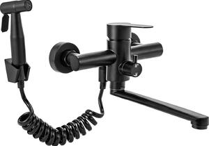 Cienna bateria zlewozmywakowa z bocznym natryskiem komercyjna bateria zlewozmywakowa ze szczotkowanego niklu rodek 19 - 21 cm bezoowiowa wylewka zasig 30,5 cm