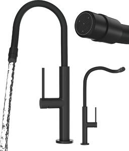 Granitan | Bateria kuchenna Oti – czarna – zasig wylewki 18–24 cm – obrót o 360° – otwór montaowy 35 mm