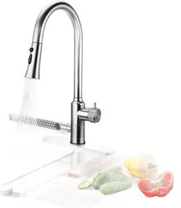 Bateria kuchenna 4w1 z wycigan wylewk 360° stal nierdzewna srebrna
