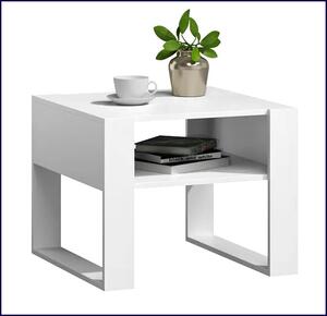 Biała minimalistyczna ława kawowa - Neros